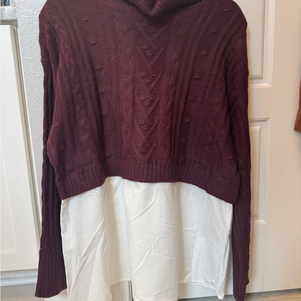 HYFVE Maroon Cowl Neck Sweater